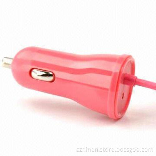 Car Charger, 5V/1A Output with Micro 5-pin, which Can Rely on Micro 5-pin Connector for Power
